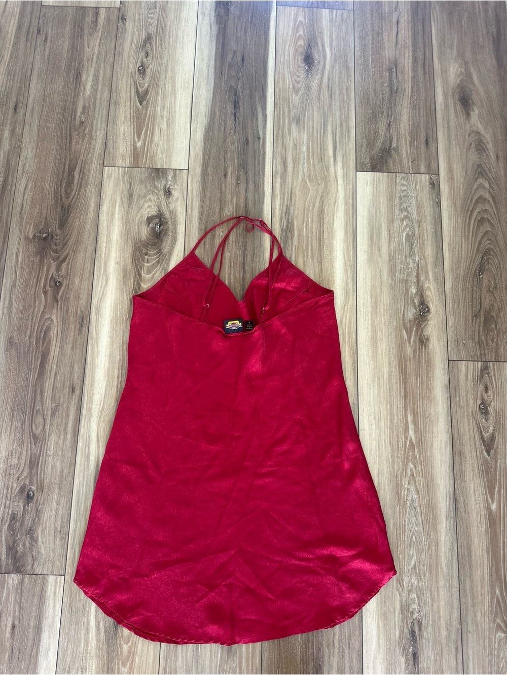 Harley Davidson womens 100% silk Red Mini Slip Dress size large - Picture 4 of 5